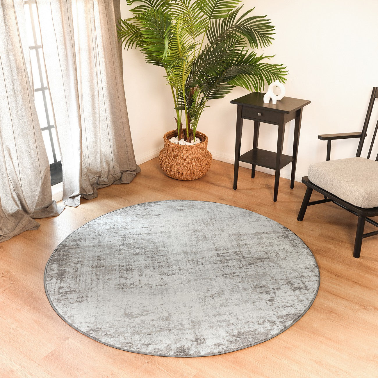 ALIX Abstract Modern Marble Medium Grey Area Rug Roomscene