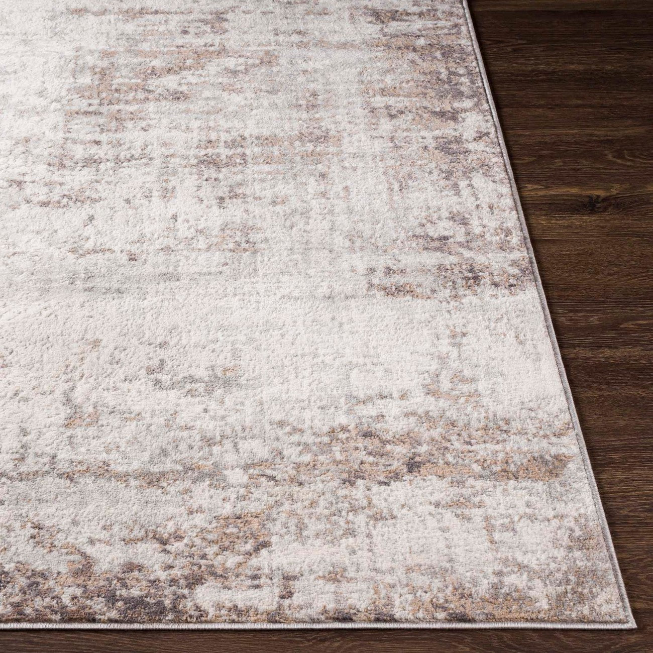 ALIX Abstract Modern Marble Medium Grey Area Rug Front