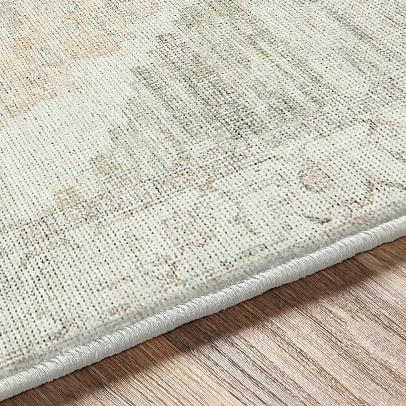 ANIKA Becki Owens x Livabliss Vintage Traditional Oriental Boho Sage Green Area Rug Texture