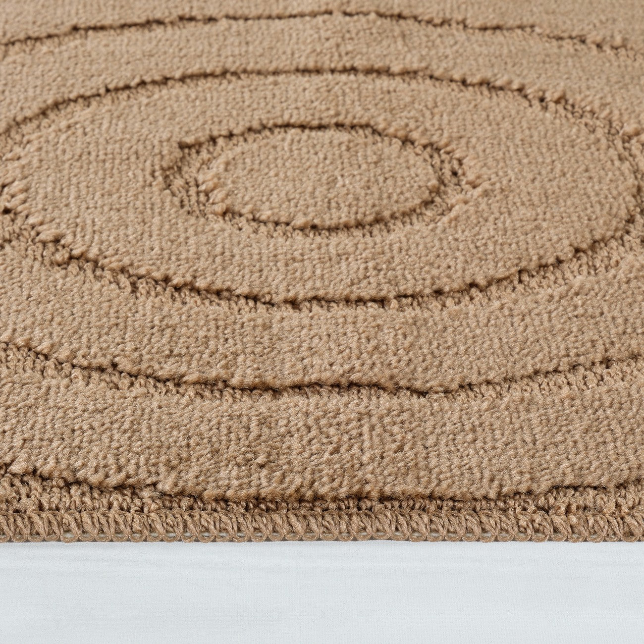 APRIL 2 Piece Machine Washable Non-Slip Brown Bathroom Rug Set Texture