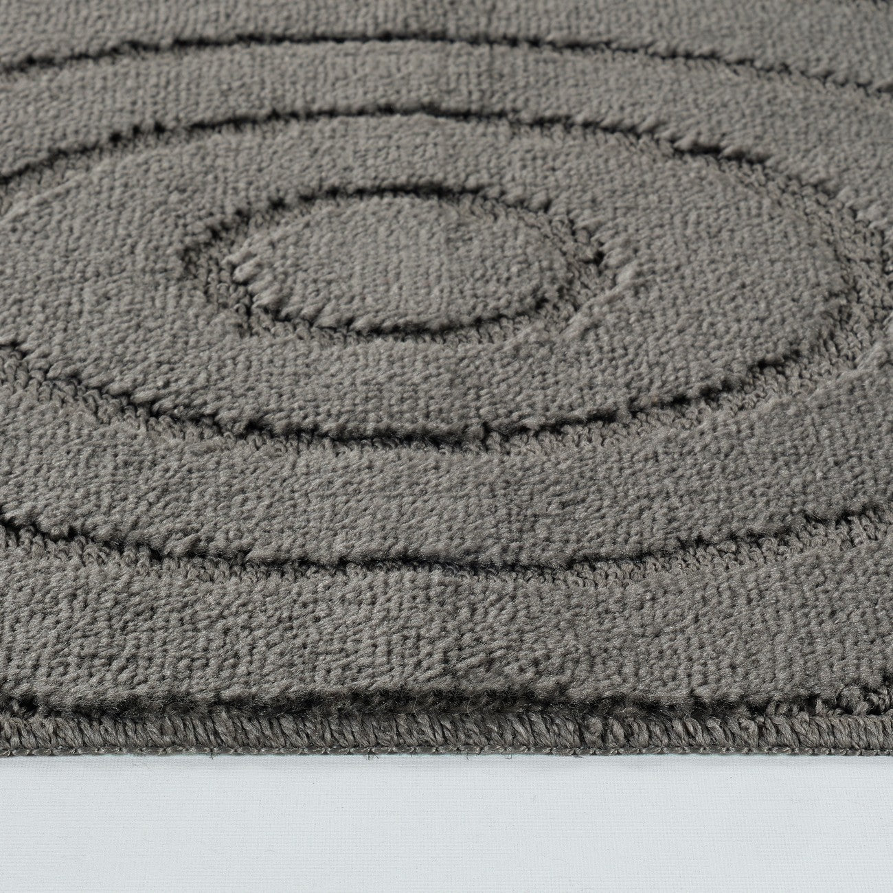 APRIL 2 Piece Machine Washable Non-Slip Dark Grey Bathroom Rug Set Texture