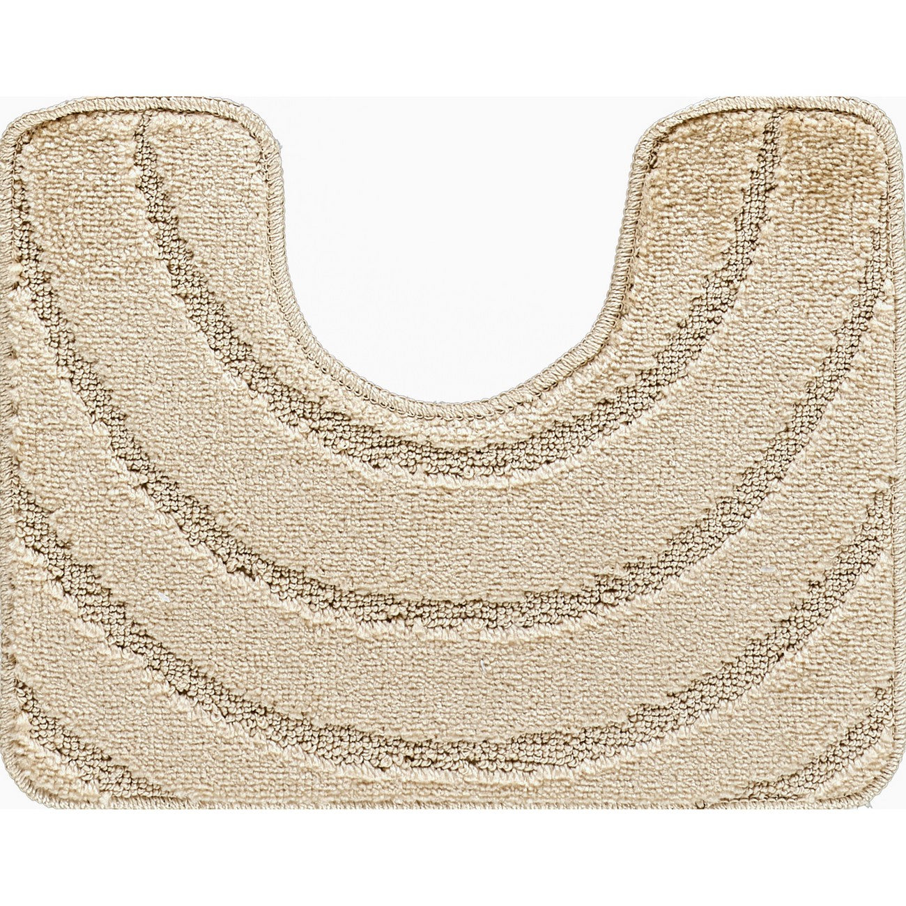 APRIL 2 Piece Machine Washable Non-Slip Light Beige Bathroom Rug Set Pedestal