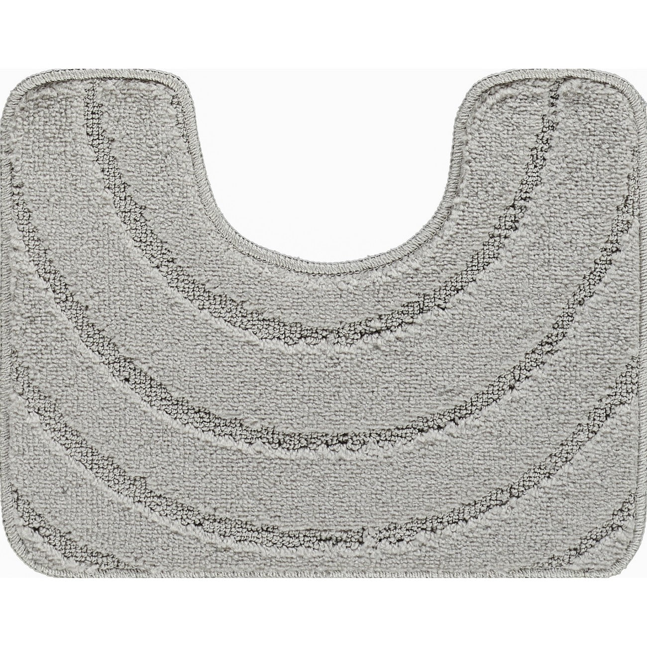 APRIL 2 Piece Machine Washable Non-Slip Light Grey Bathroom Rug Set Pedestal