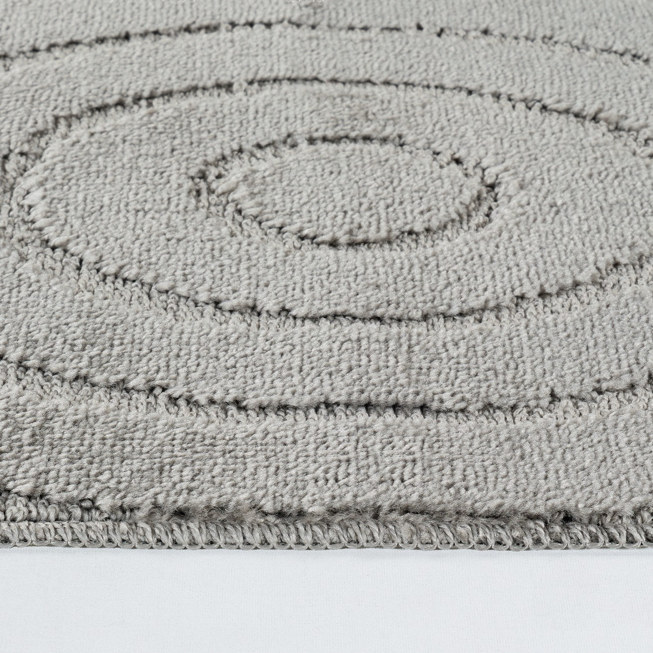 APRIL 2 Piece Machine Washable Non-Slip Light Grey Bathroom Rug Set Texture