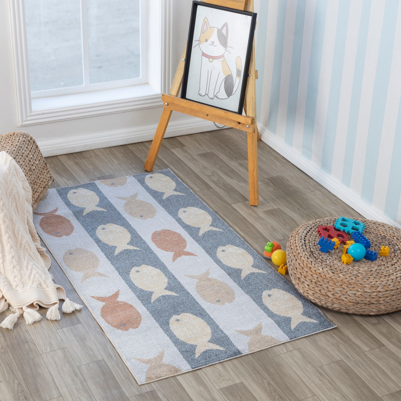 AQUAFIESTA Machine Washable Kids Room Rug Roomscene