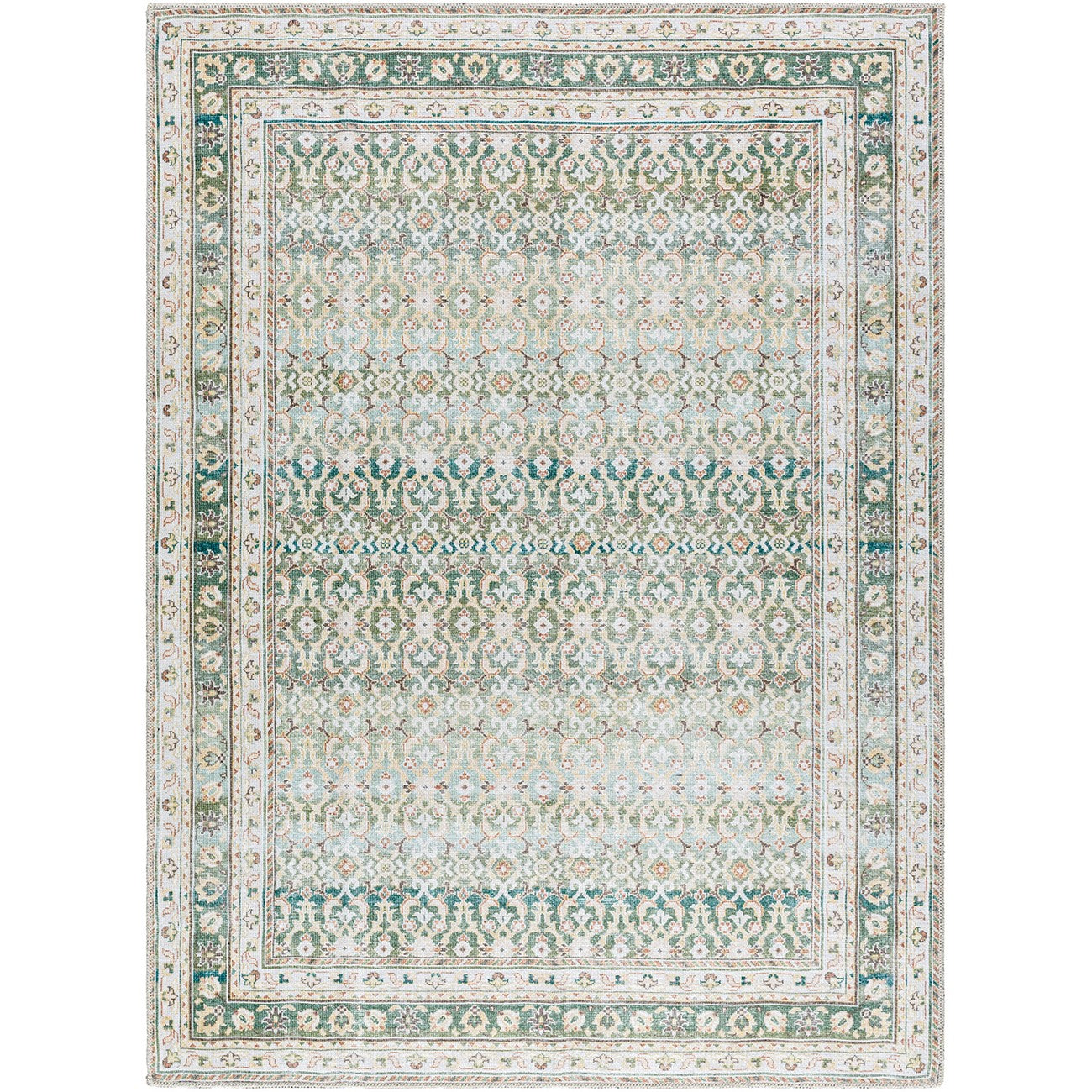 ARMITA Our PNW Home x Livabliss Machine Washable Oriental Boho Olive Area Rug