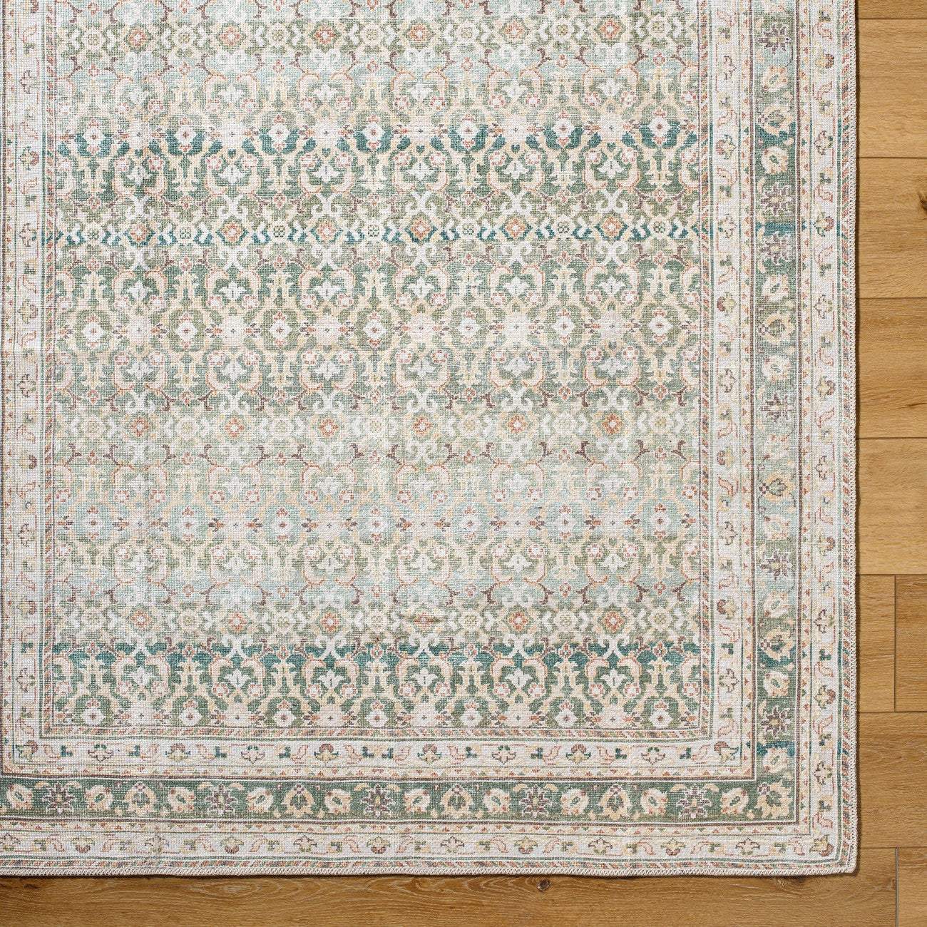 ARMITA Our PNW Home x Livabliss Machine Washable Oriental Boho Olive Area Rug