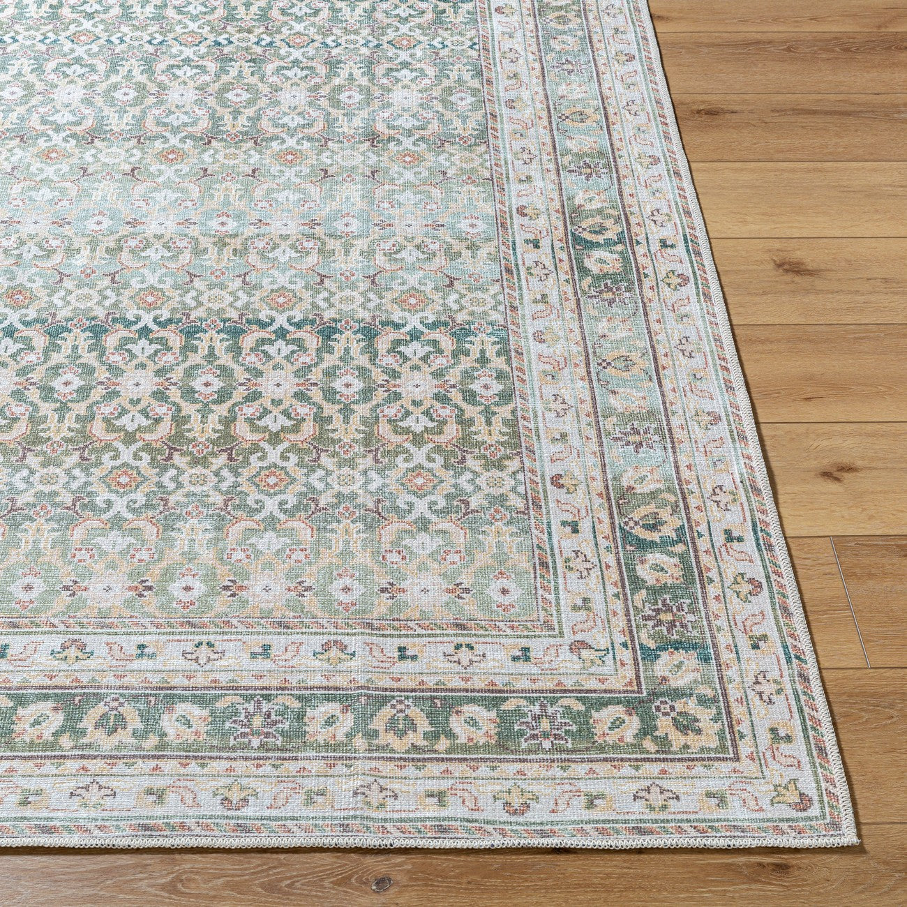 ARMITA Our PNW Home x Livabliss Machine Washable Oriental Boho Olive Area Rug