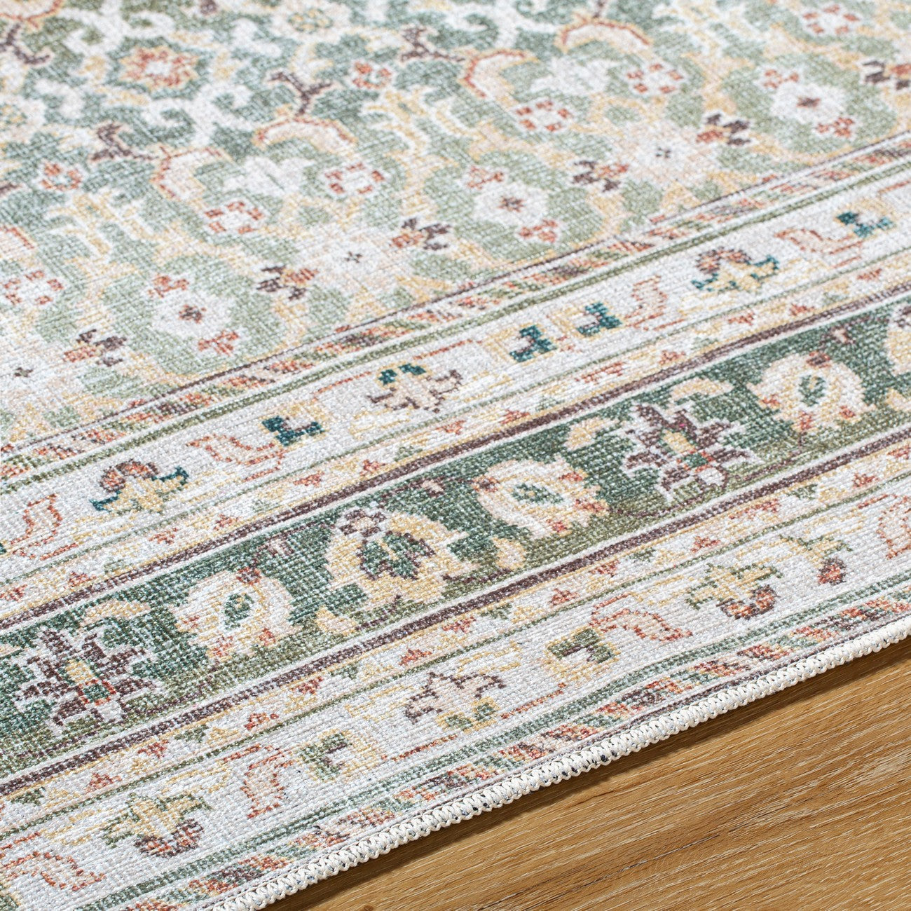 ARMITA Our PNW Home x Livabliss Machine Washable Oriental Boho Olive Area Rug