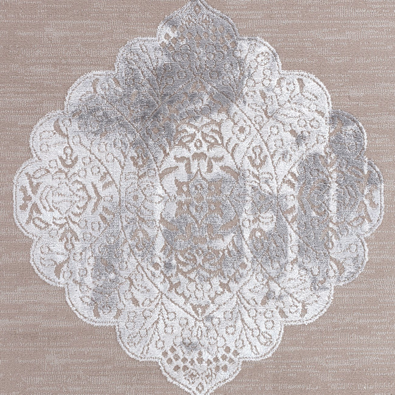 AZRA Vintage Traditional Oriental Boho Beige/White Area Rug Swatch