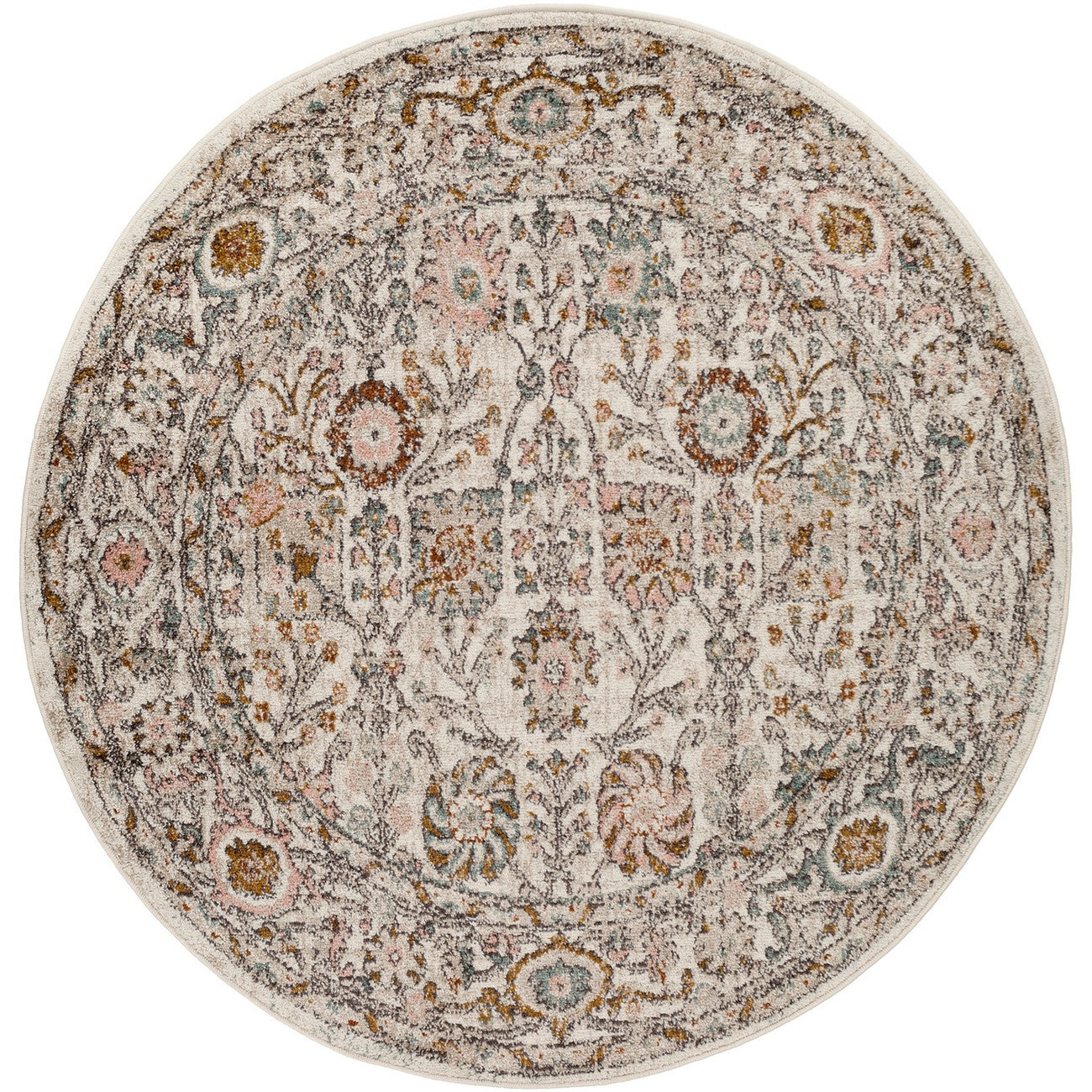AMIRA Vintage Traditional Oriental Boho Burnt Orange Area Rug Flat
