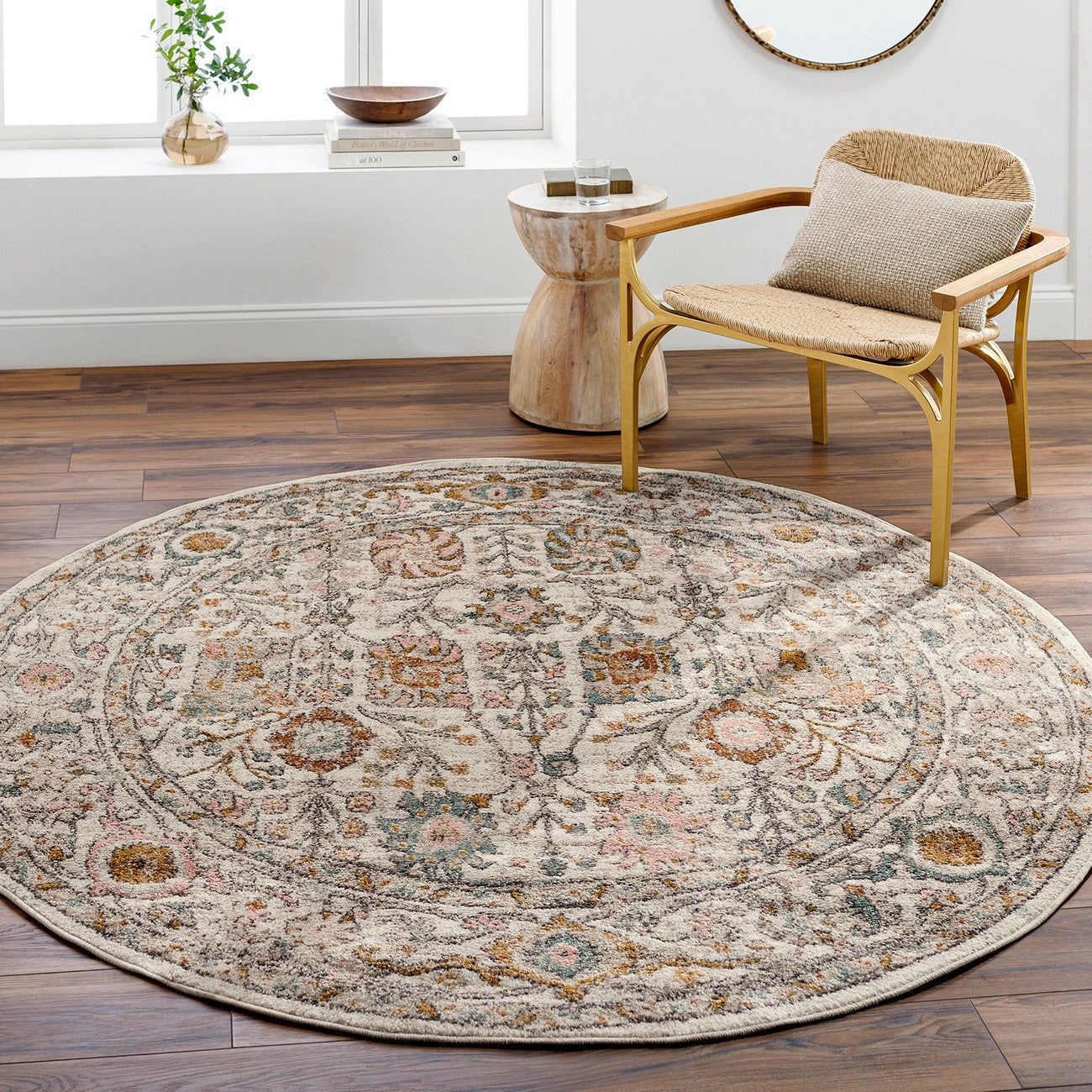 AMIRA Vintage Traditional Oriental Boho Burnt Orange Area Rug Roomscene