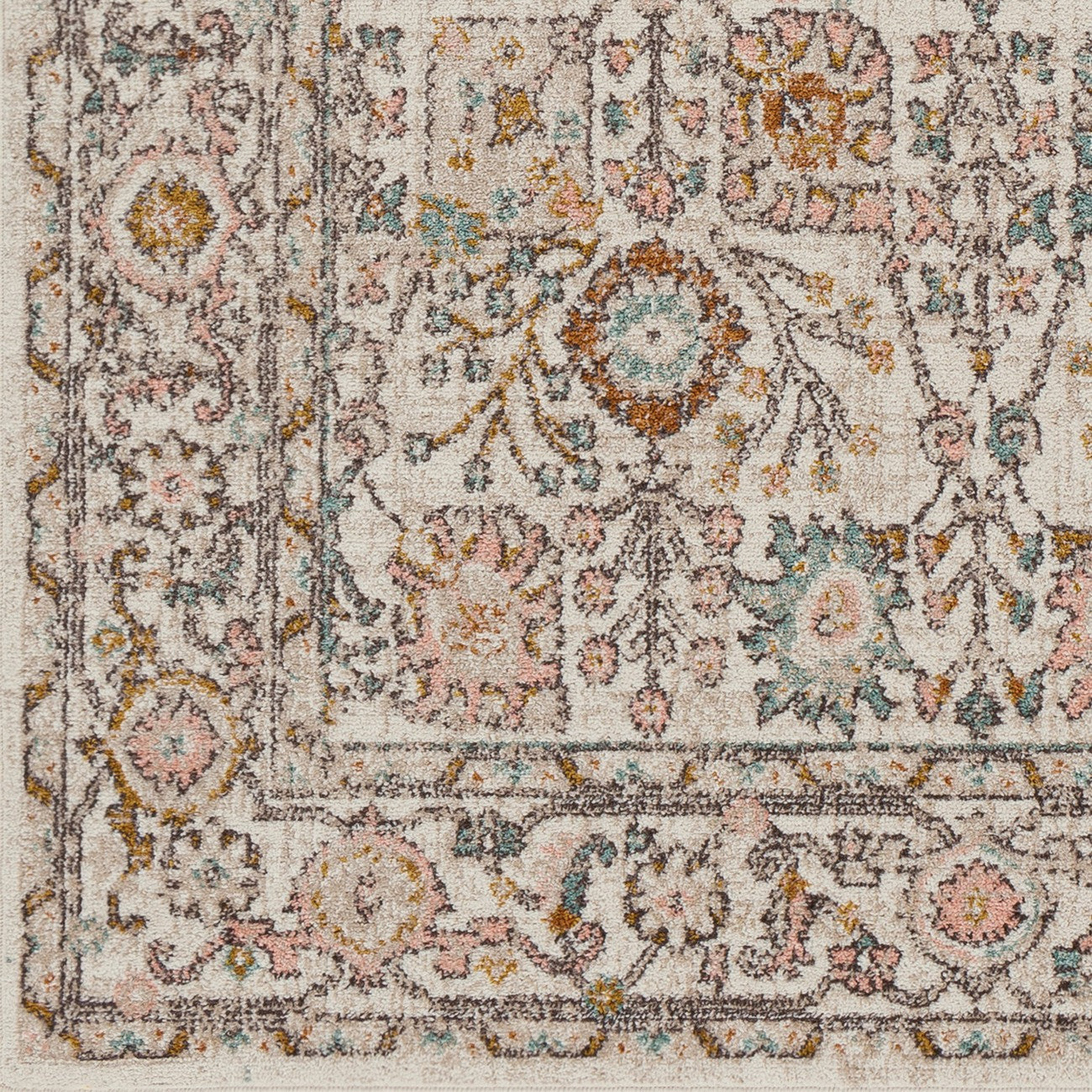 AMIRA Vintage Traditional Oriental Boho Burnt Orange Area Rug Swatch