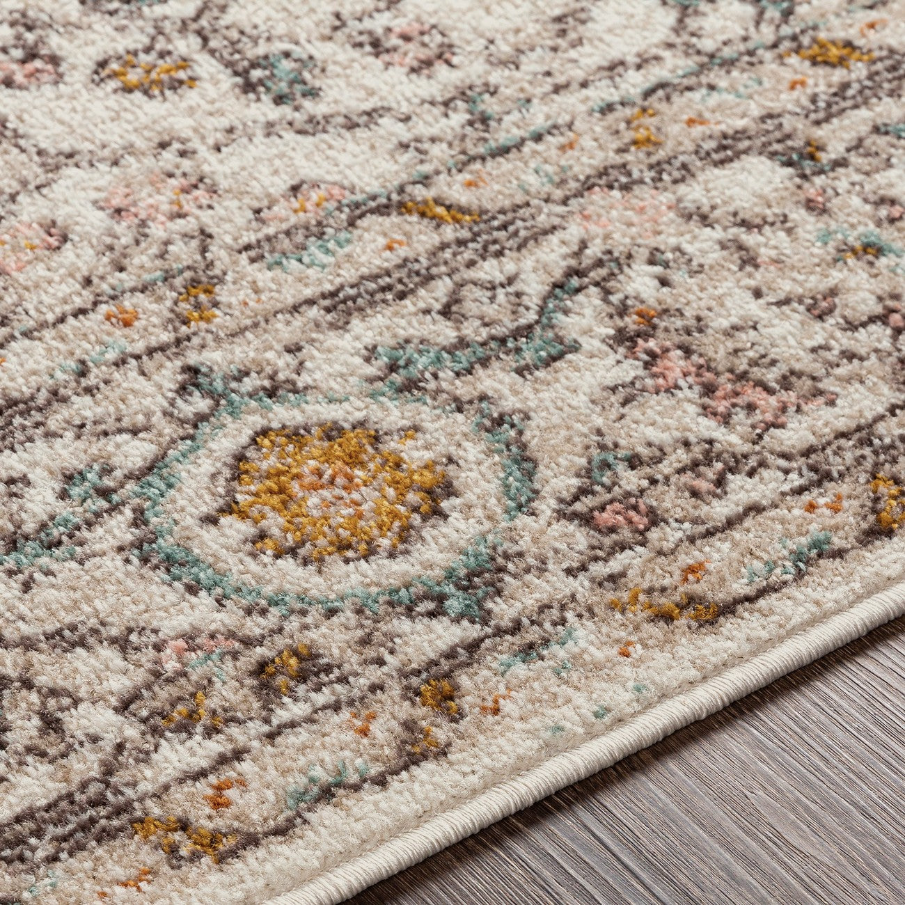 AMIRA Vintage Traditional Oriental Boho Burnt Orange Area Rug Texture