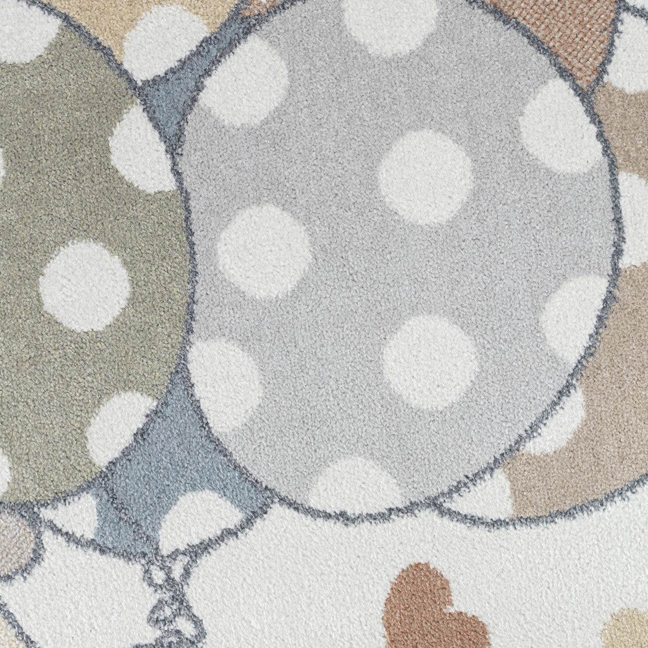 BALLON BUDDY Machine Washable Multicolour/Beige Kids Room Rug Swatch