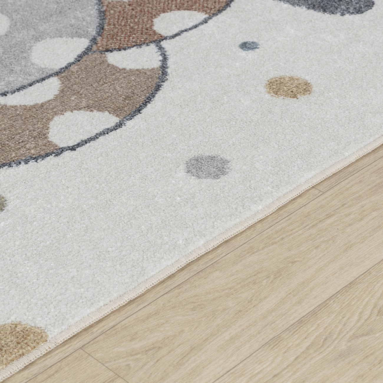 BALLON BUDDY Machine Washable Multicolour/Beige Kids Room Rug Texture