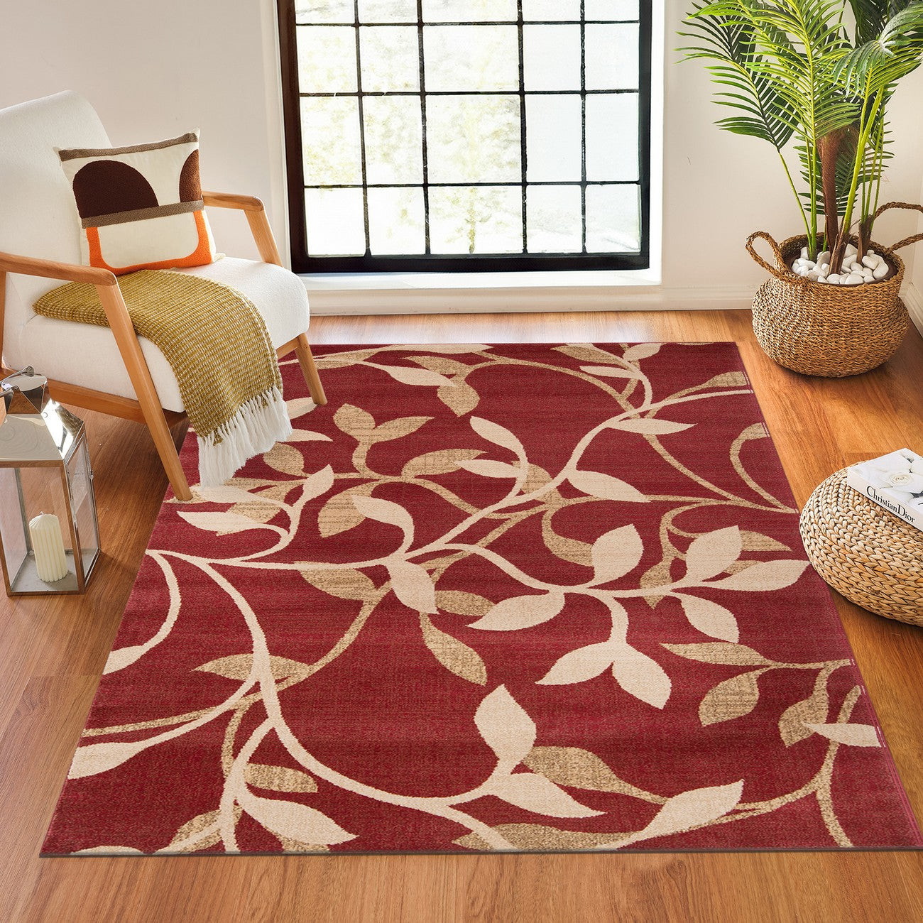 BALSAM Scandi Traditional Boho Tan Area Rug