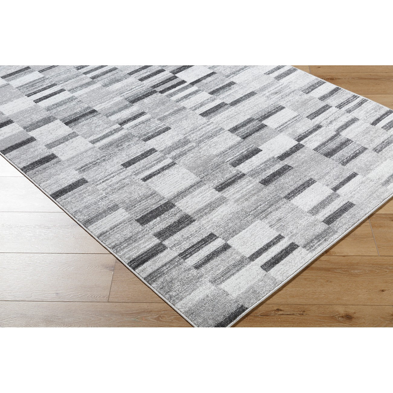 BHAUMI Scandi Modern Black Area Rug Corner