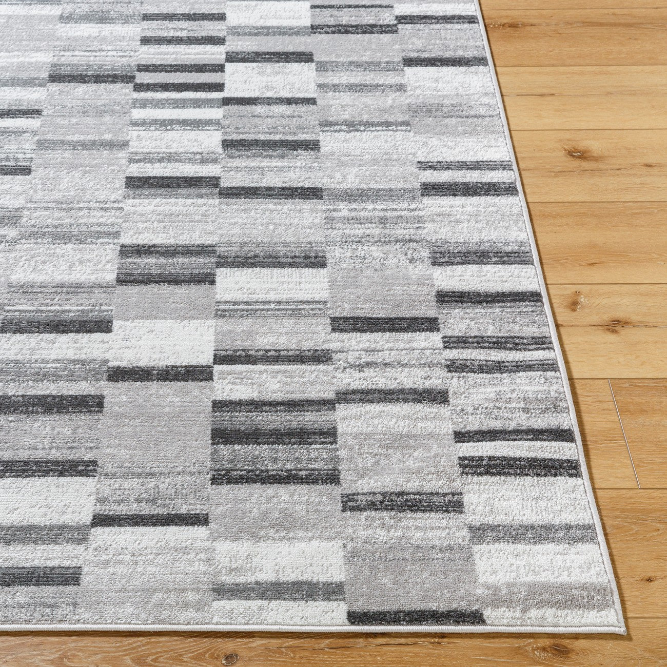 BHAUMI Scandi Modern Black Area Rug Front