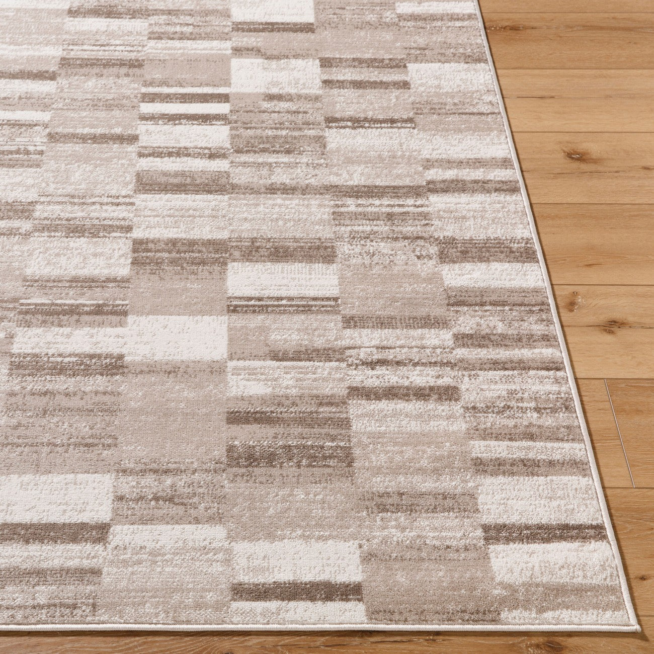 BHAUMI Scandi Modern Dark Brown Area Rug Front