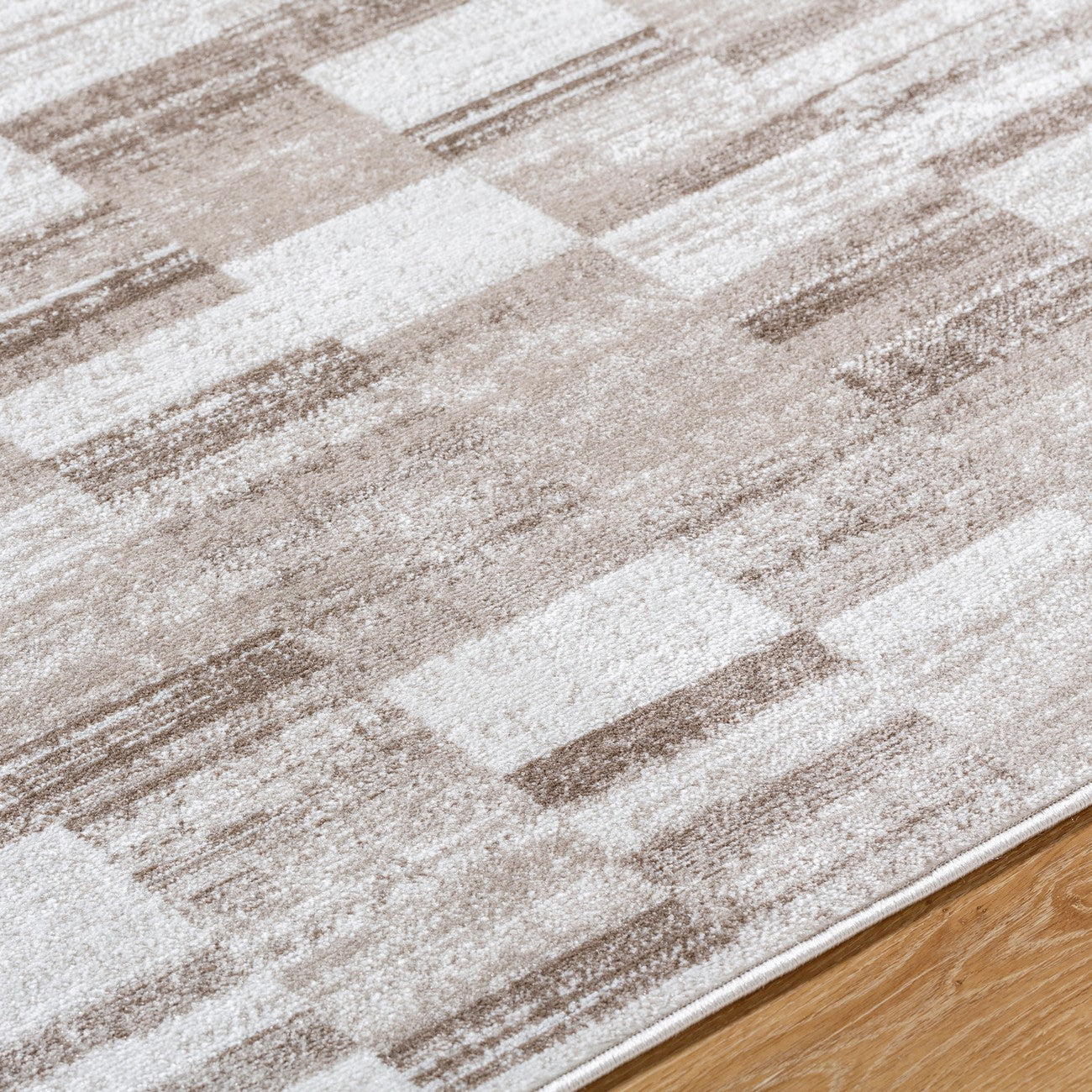 BHAUMI Scandi Modern Dark Brown Area Rug Texture