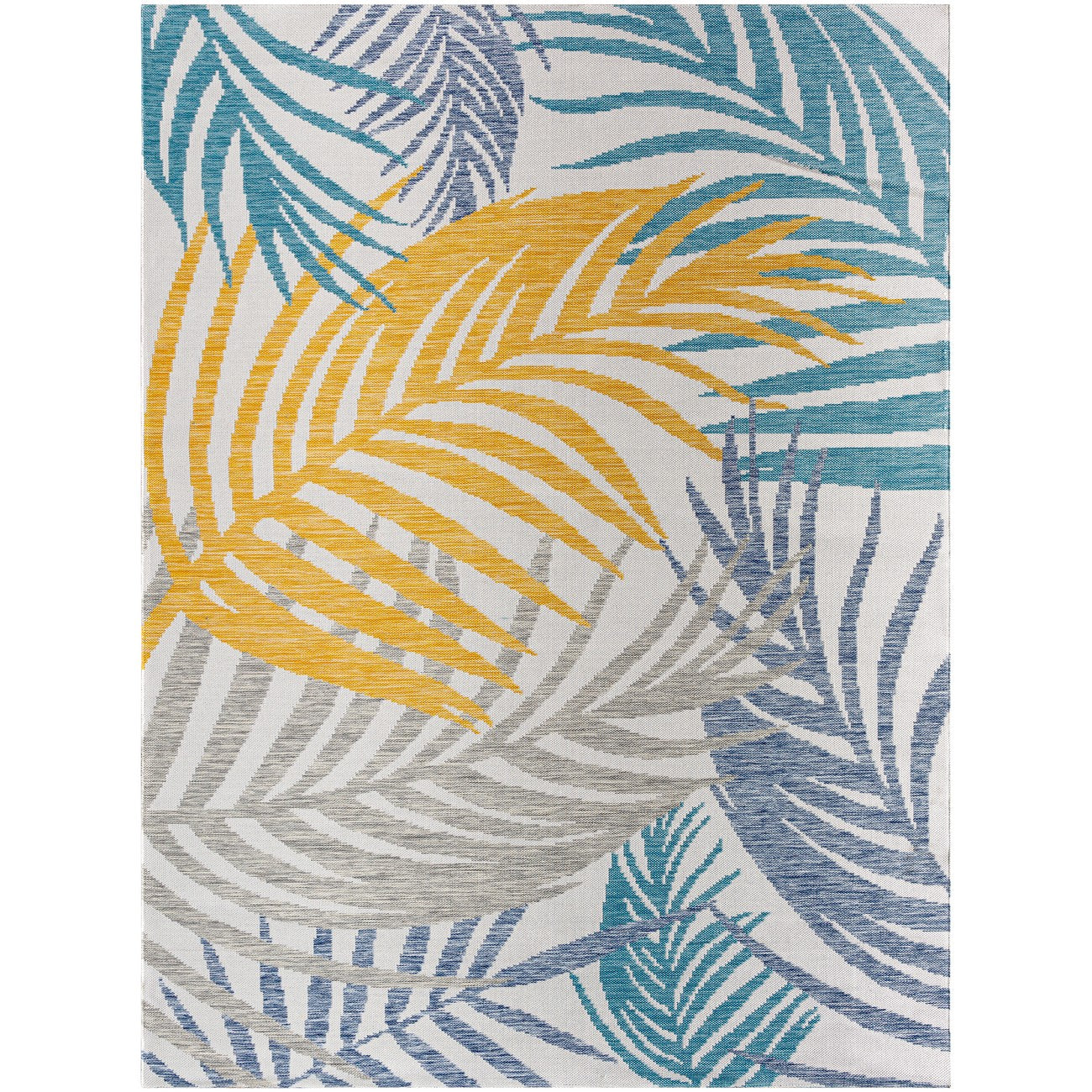 MOUNA Indoor & Outdoor Coastal Light Grey Area Rug