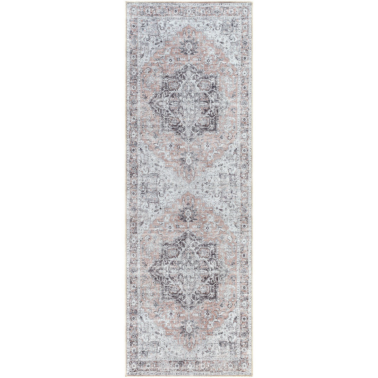 CAPUCINE Machine Washable Modern Boho Grey Area Rug