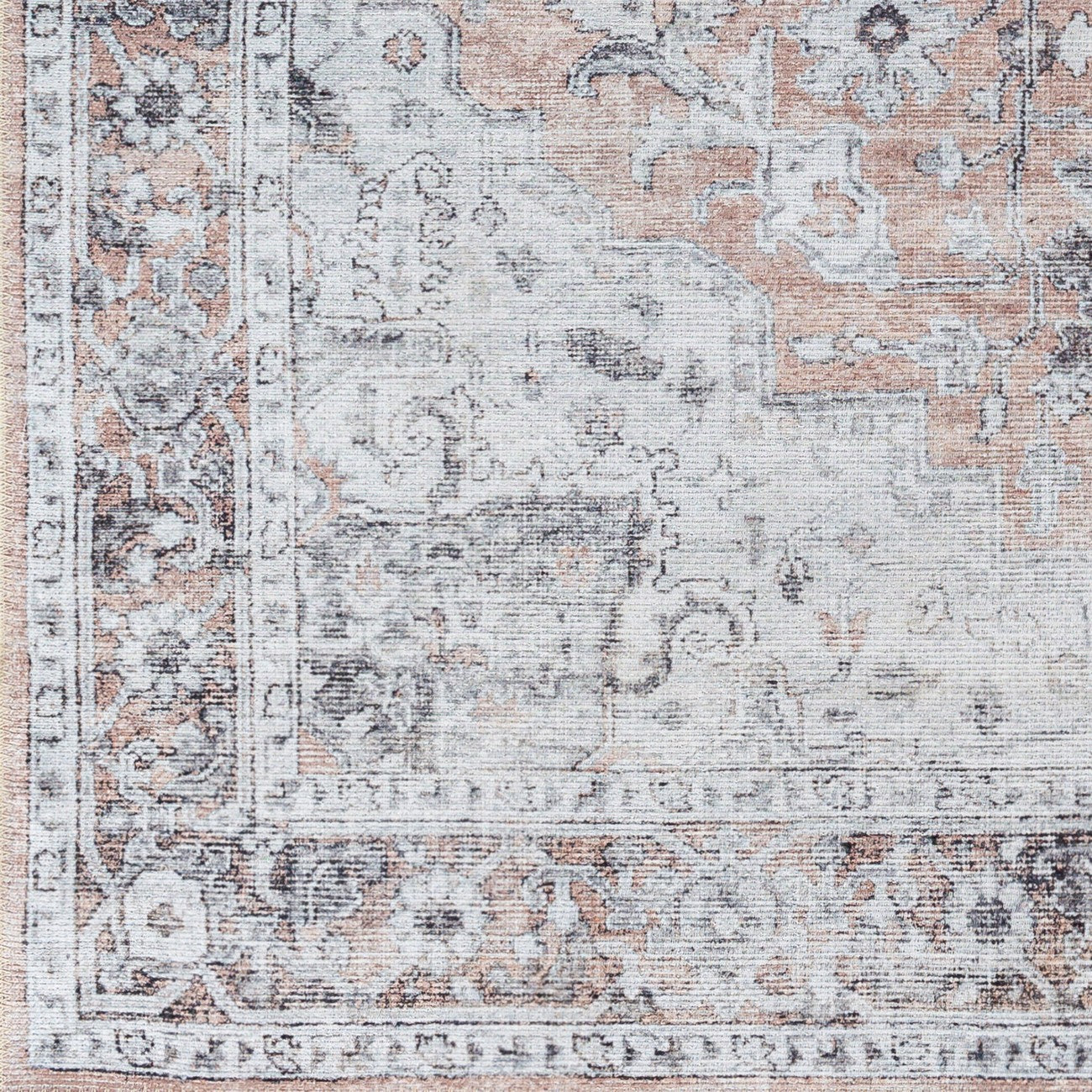 CAPUCINE Machine Washable Modern Boho Grey Area Rug