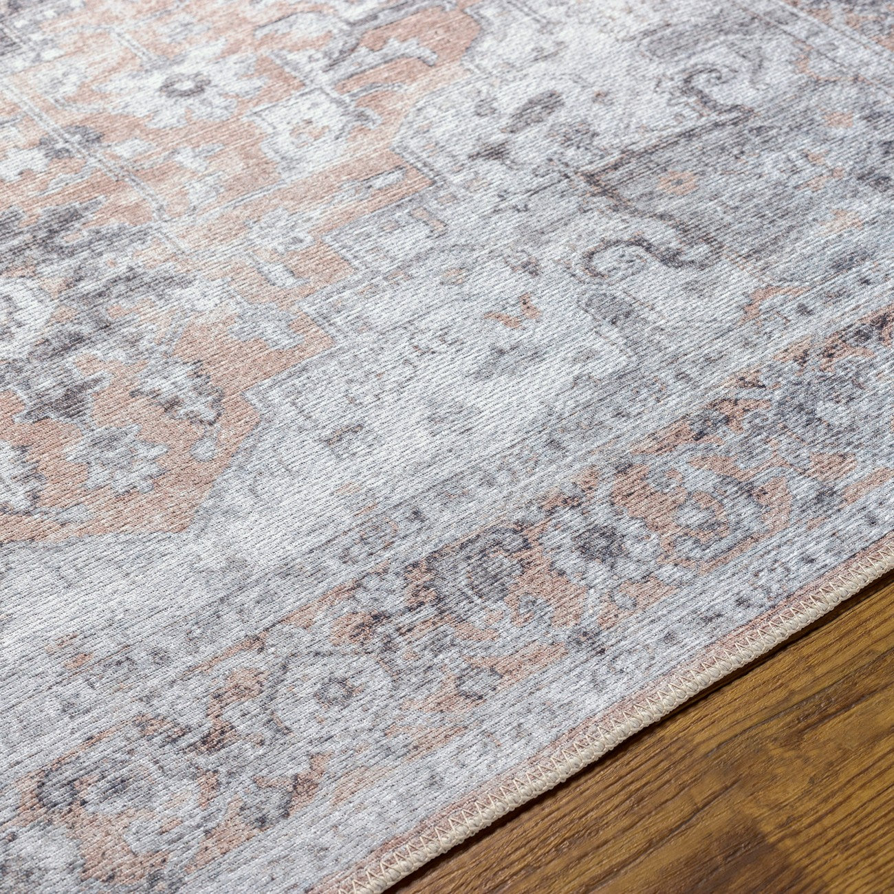 CAPUCINE Machine Washable Modern Boho Grey Area Rug