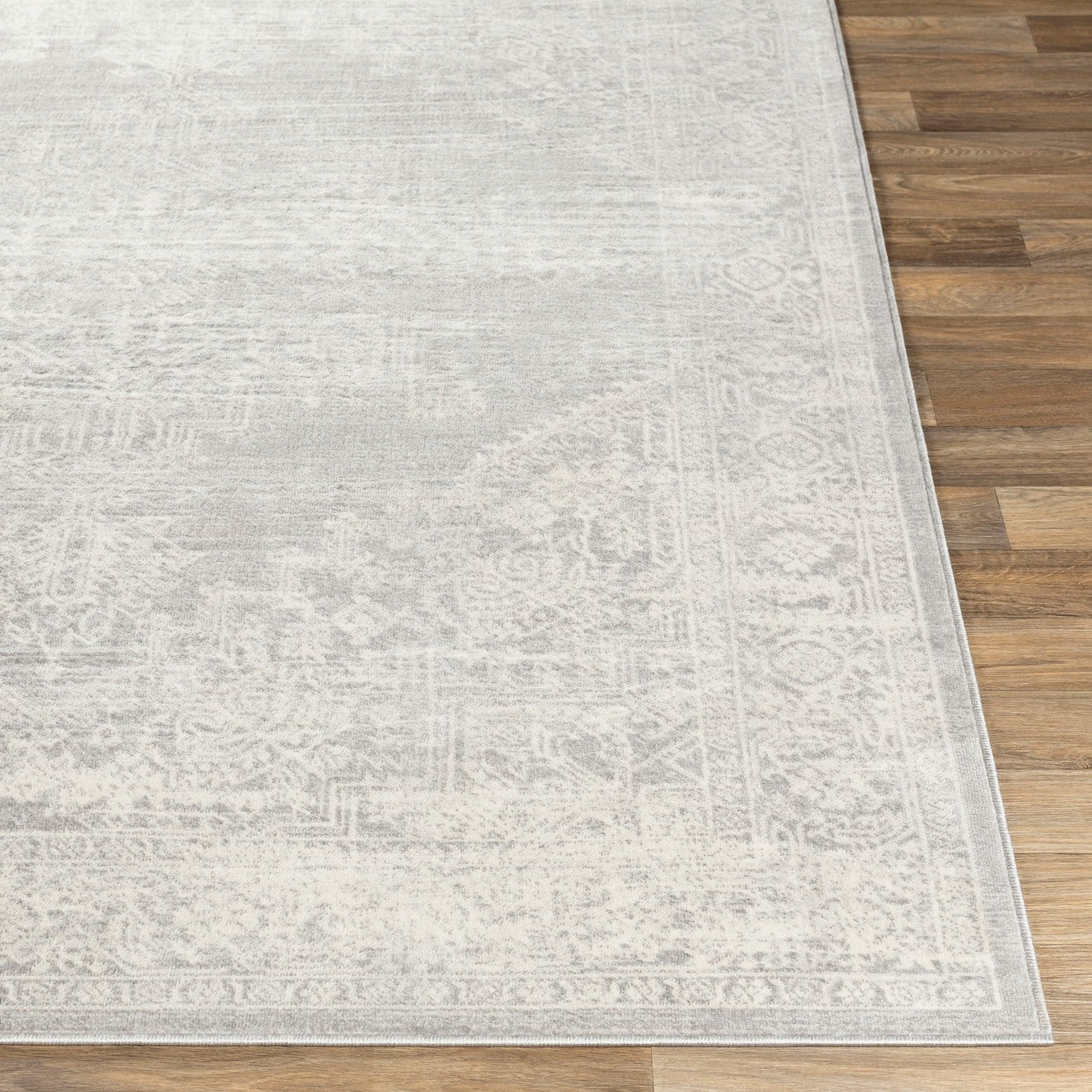 CEREN Vintage Traditional Oriental Boho Grey Area Rug Front