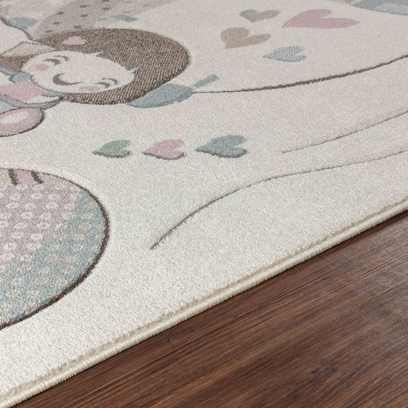 CUTE LOON Modern Beige/Pink Kids Room Rug Texture