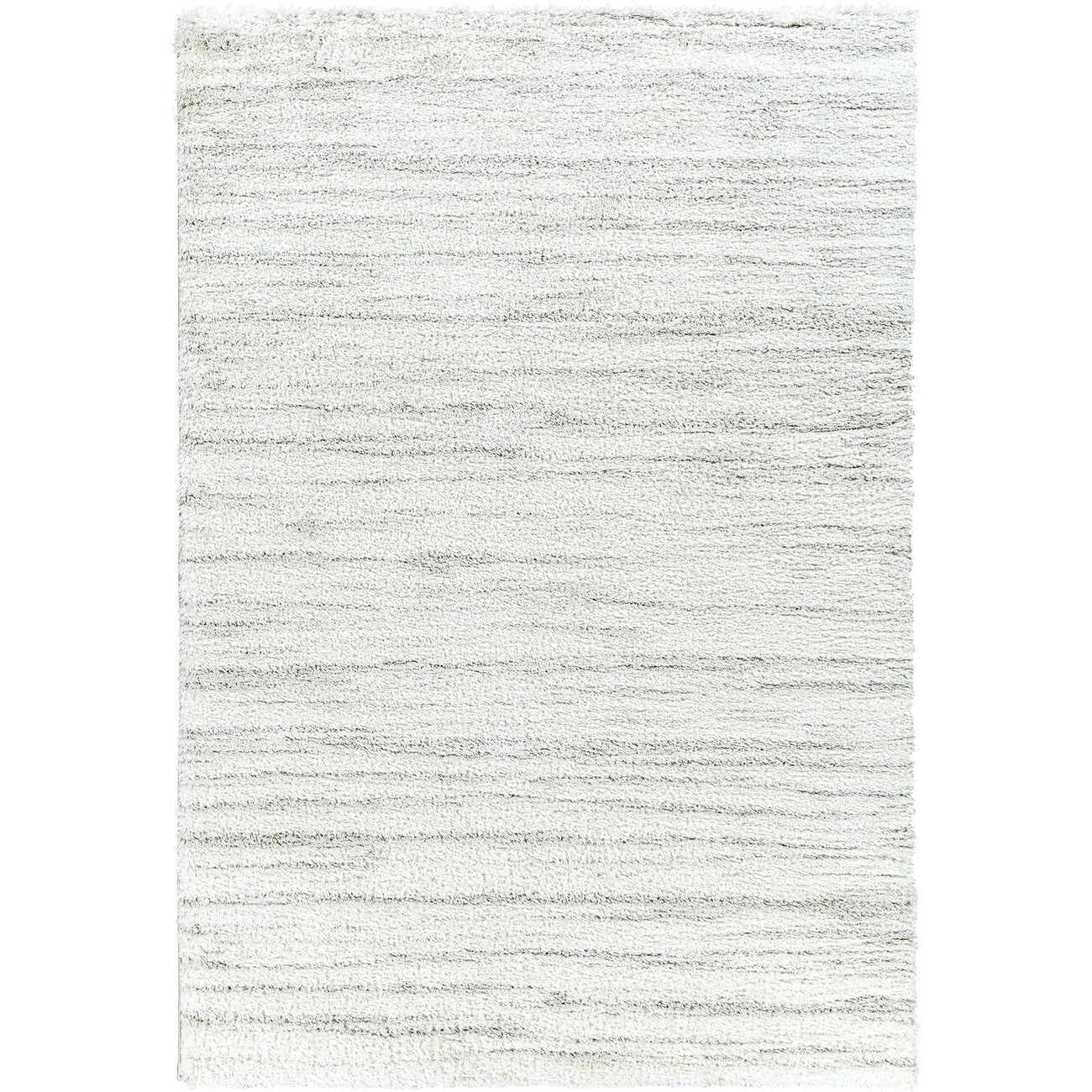 ADLEY Round Shaggy Modern Plush Pile Light Grey Area Rug Flat