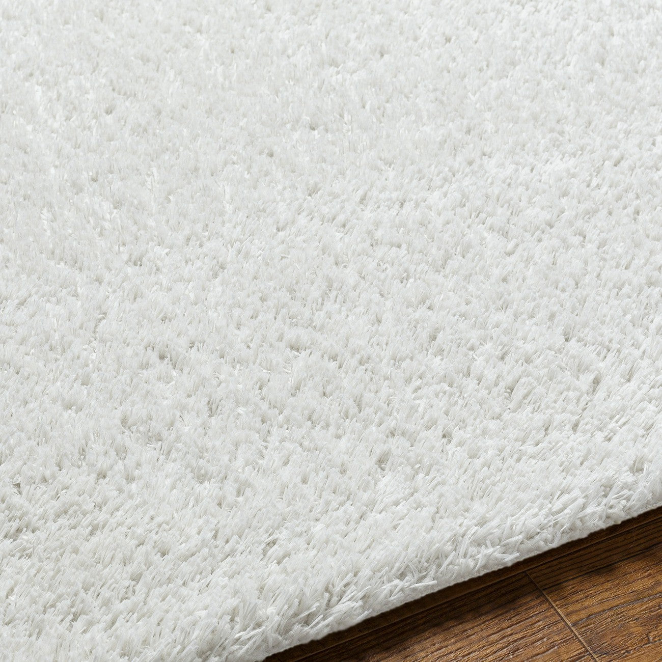 ADLEY Round Shaggy Modern Plush Pile Light Grey Area Rug Texture