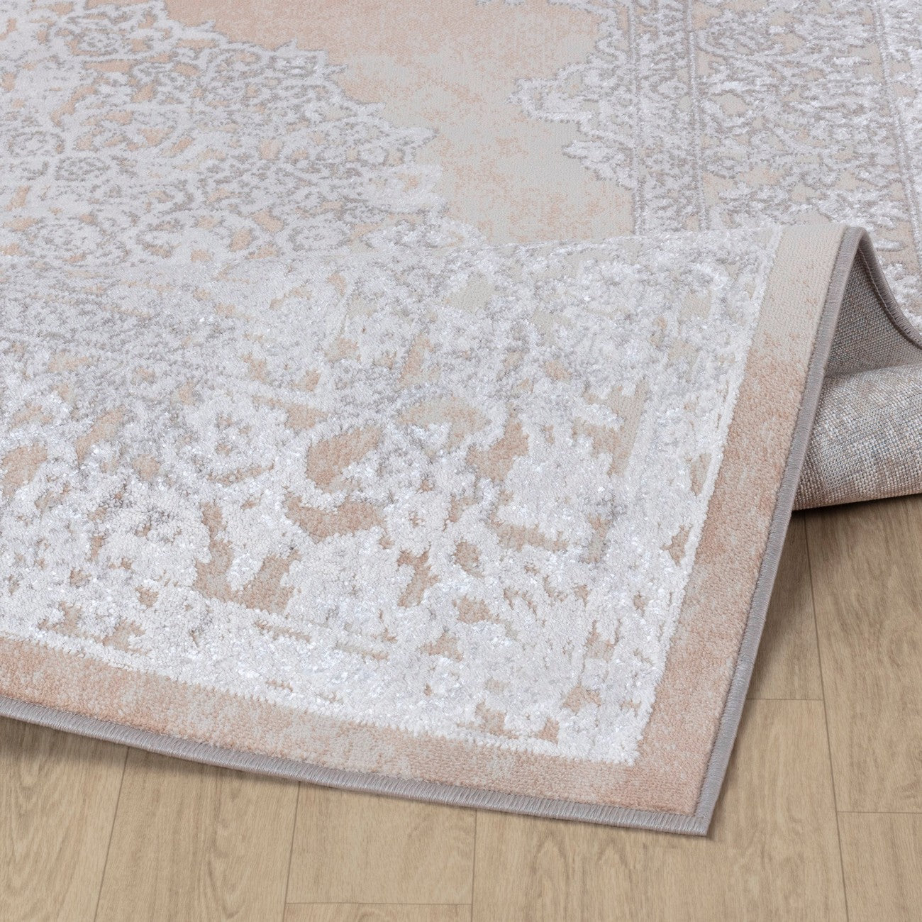 DEFNE Vintage Traditional Oriental Boho Beige/White Area Rug Fold