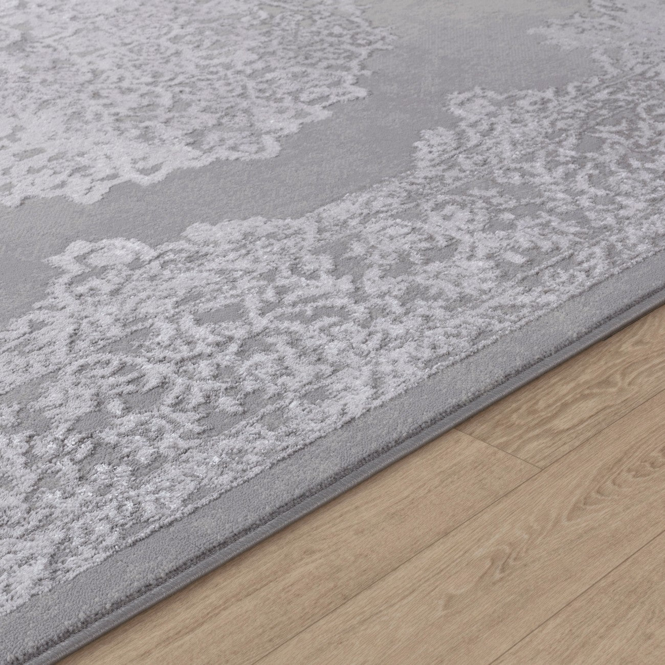 DEFNE Vintage Traditional Oriental Boho White/Grey Area Rug Texture