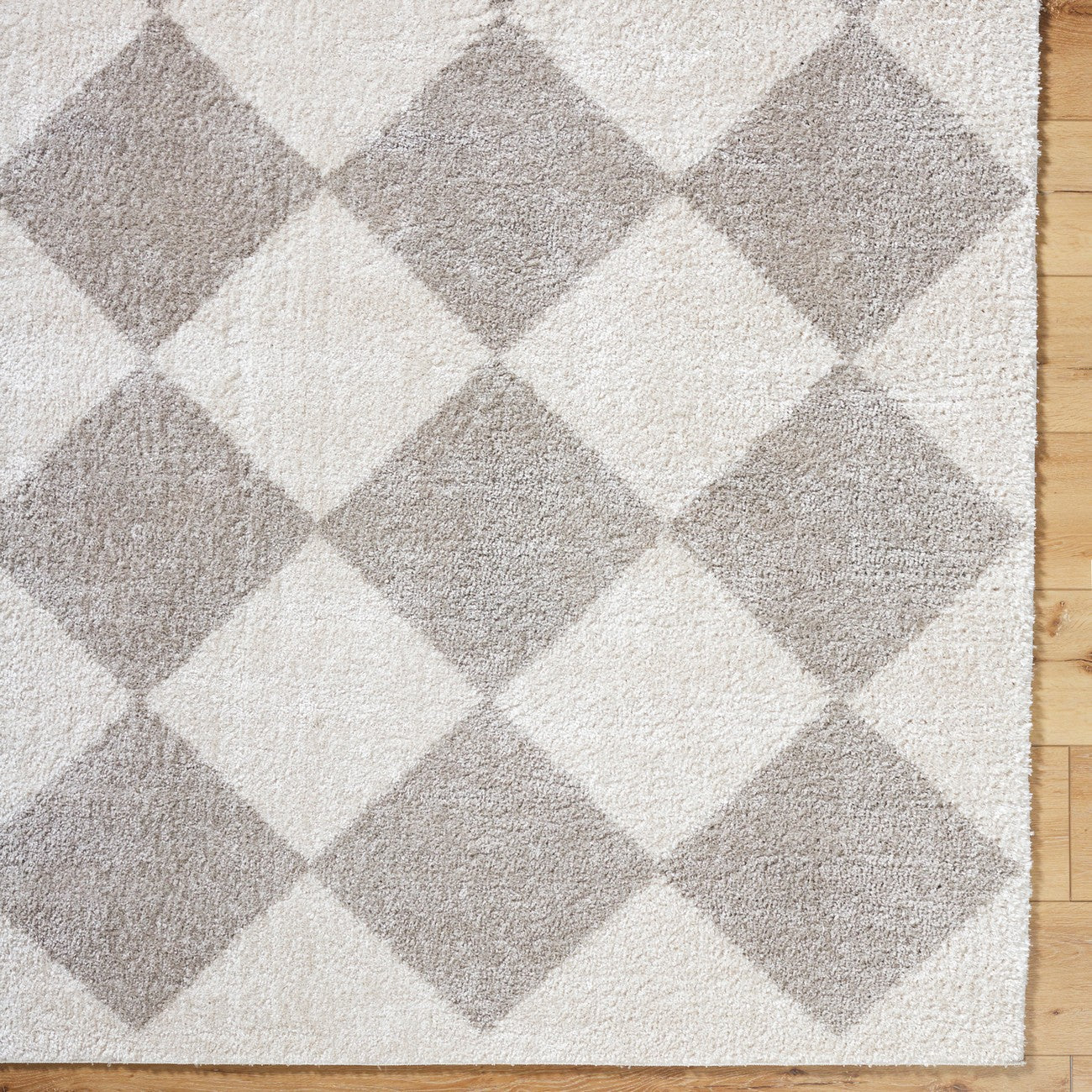DELINE Machine Washable Modern Shaggy Medium Grey Area Rug Overhead