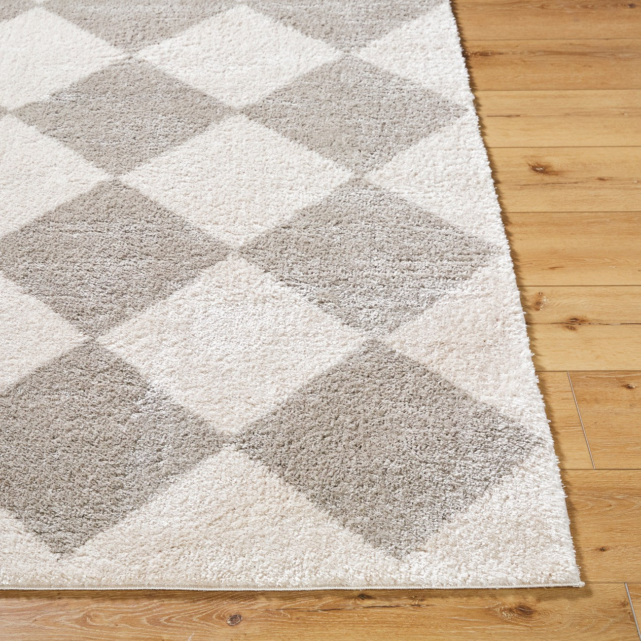 DELINE Machine Washable Modern Shaggy Medium Grey Area Rug Front