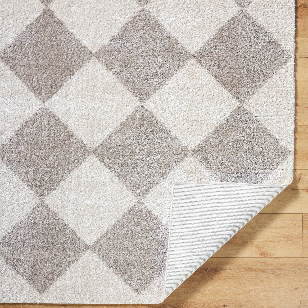 DELINE Machine Washable Modern Shaggy Medium Grey Area Rug Fold