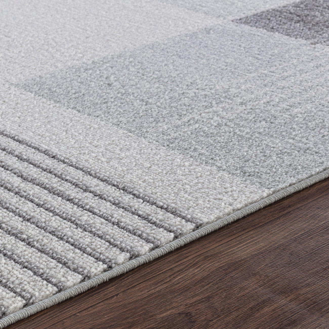 DENISE Scandi Geometric Black Area Rug Texture
