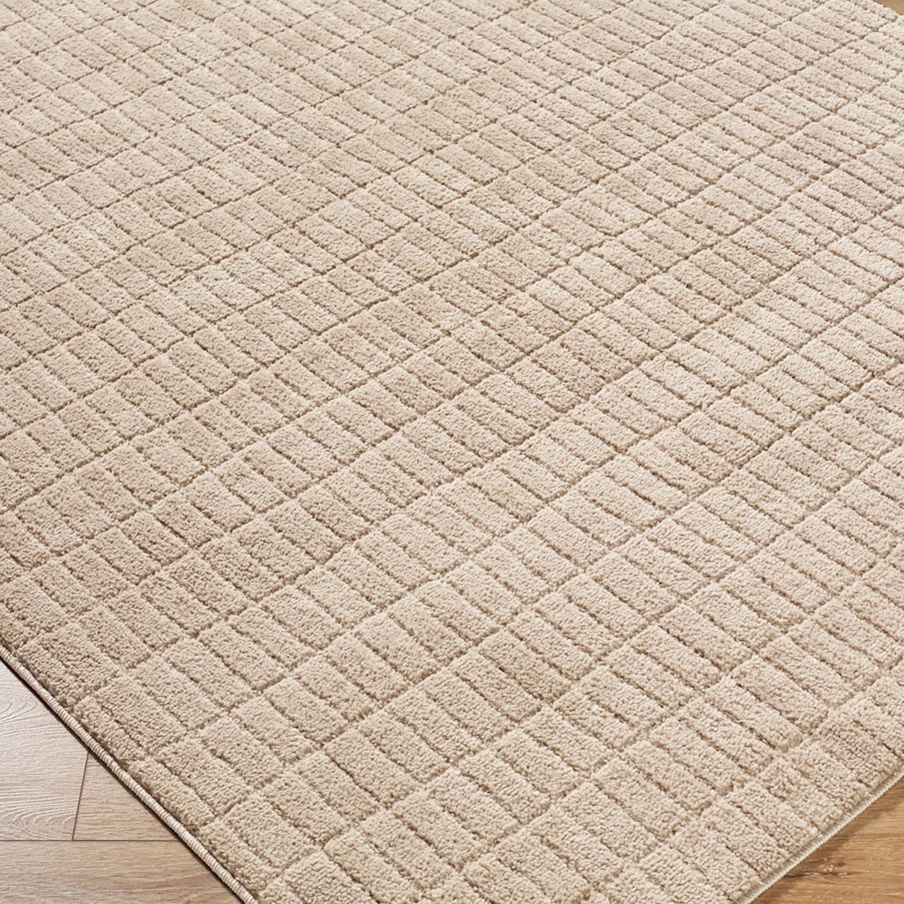 ELIANA Our PNW Home x Livabliss Scandi High Pile Light Beige Area Rug Corner