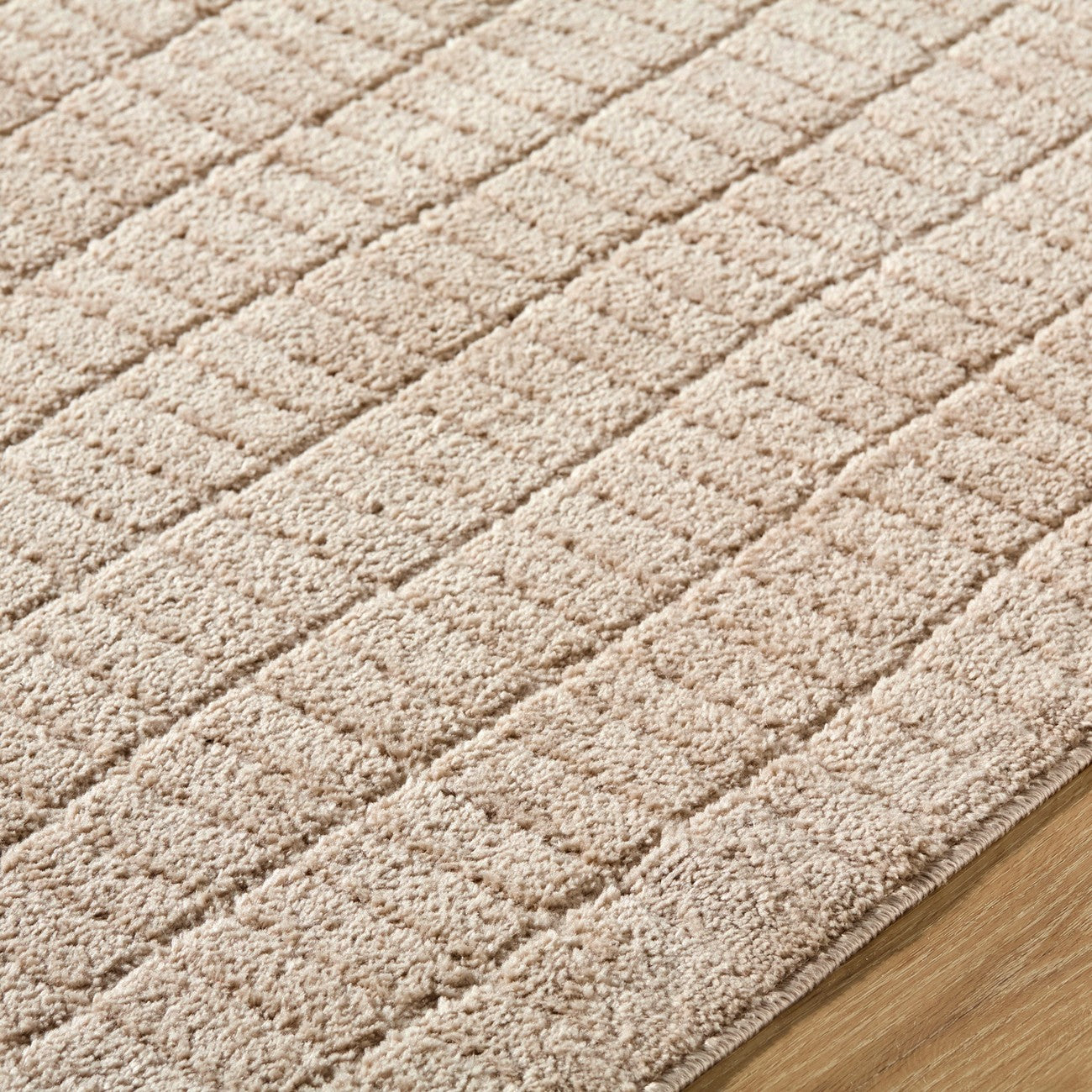 ELIANA Our PNW Home x Livabliss Scandi High Pile Light Beige Area Rug Texture