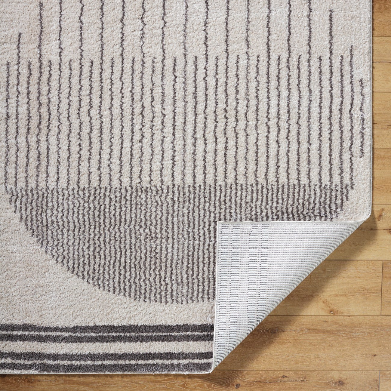 ENSO3 Machine Washable Modern Shaggy Charcoal Area Rug Fold