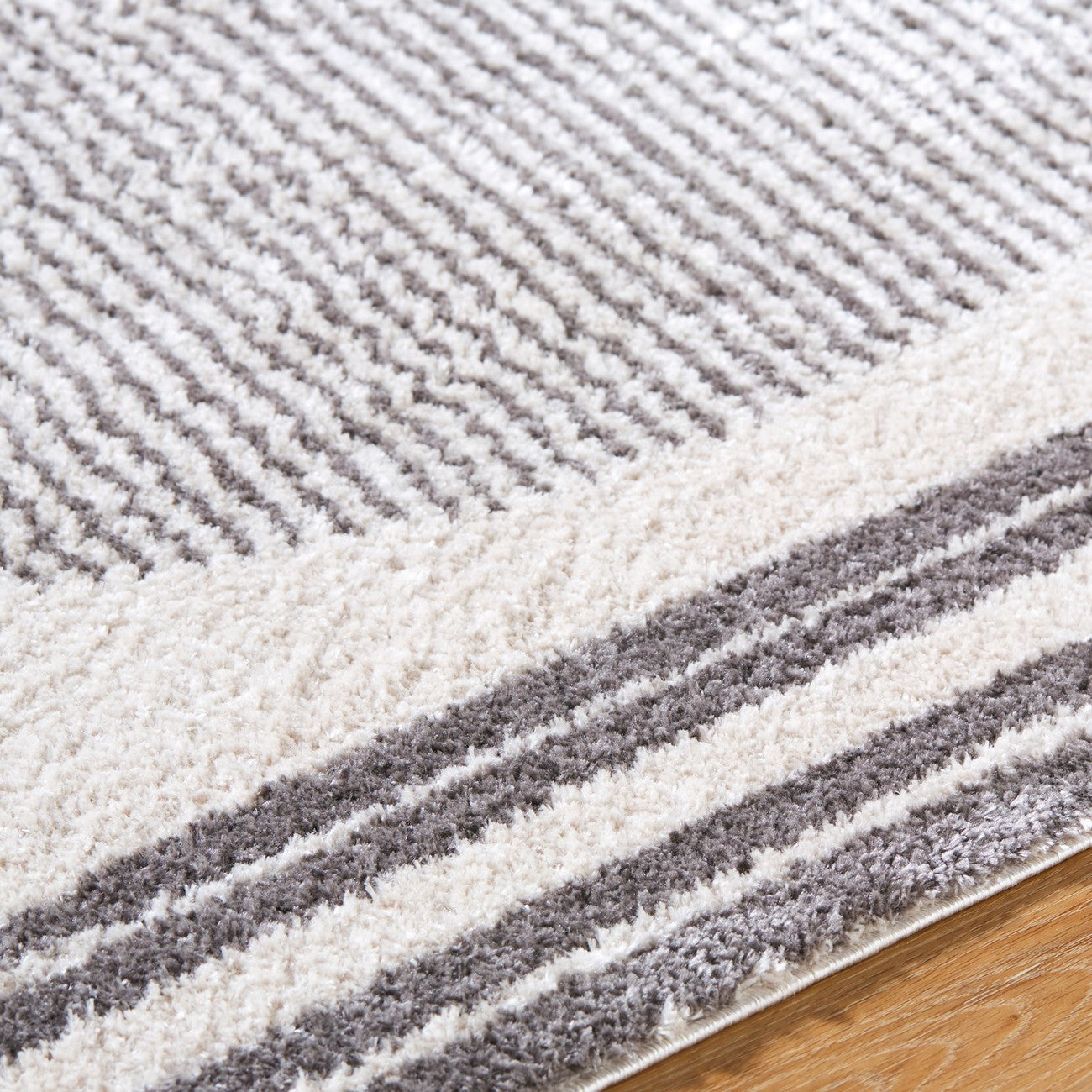 ENSO3 Machine Washable Modern Shaggy Charcoal Area Rug Texture