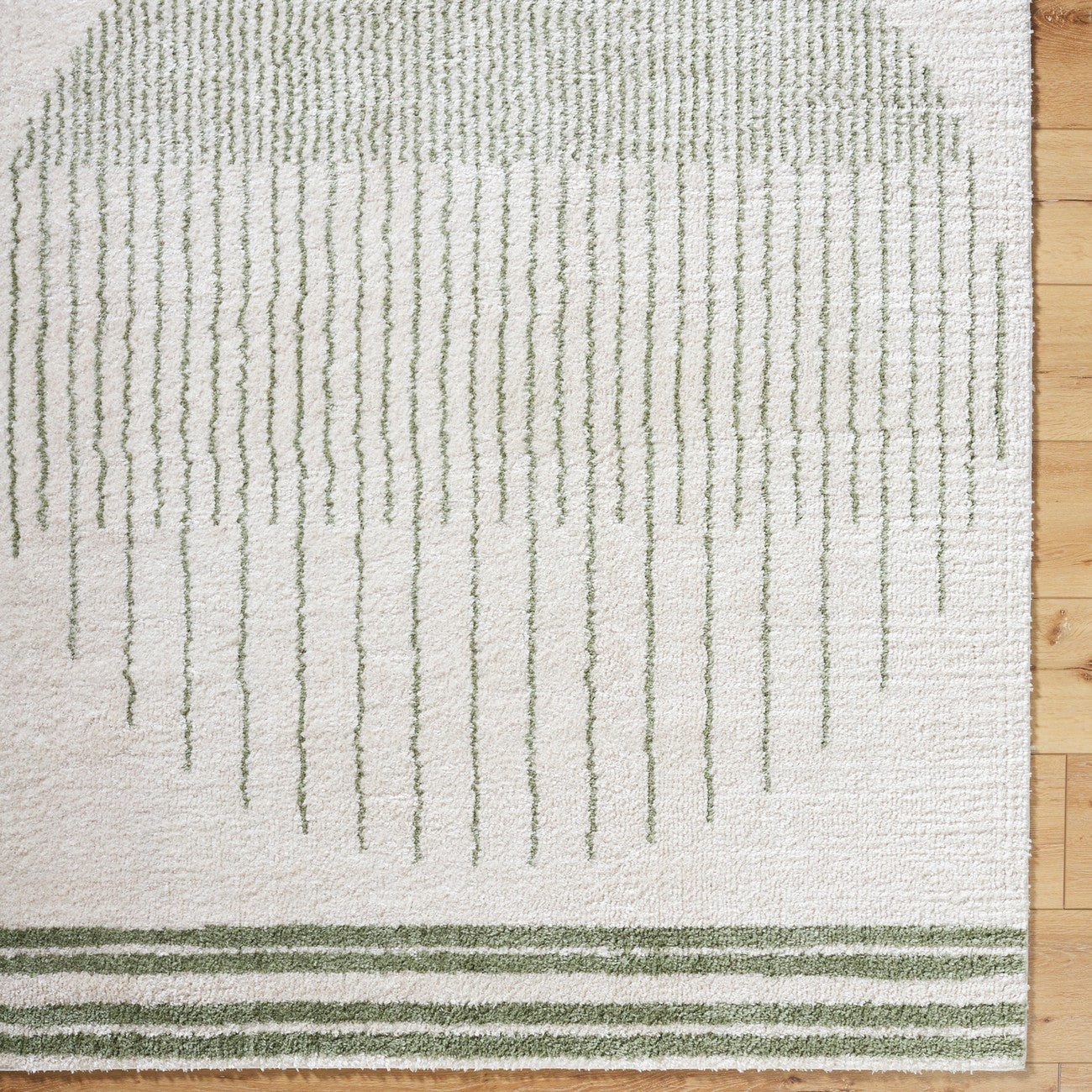 ENSO3 Machine Washable Modern Shaggy Grass Green Area Rug Overhead