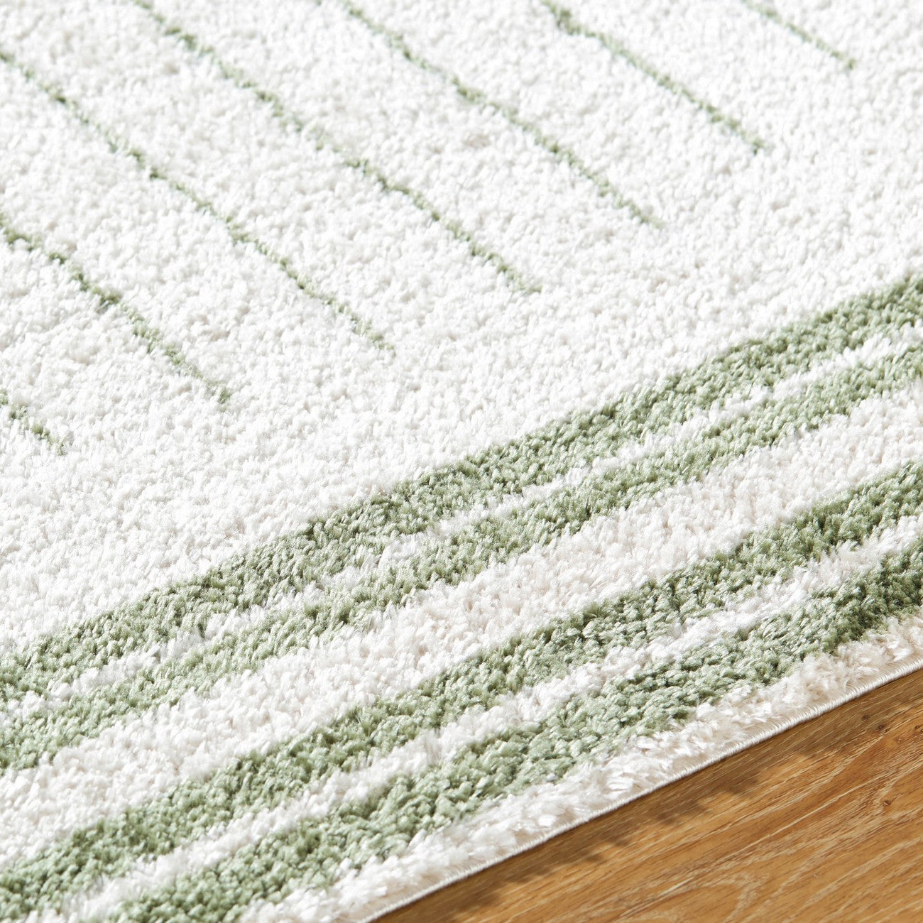 ENSO3 Machine Washable Modern Shaggy Grass Green Area Rug Texture