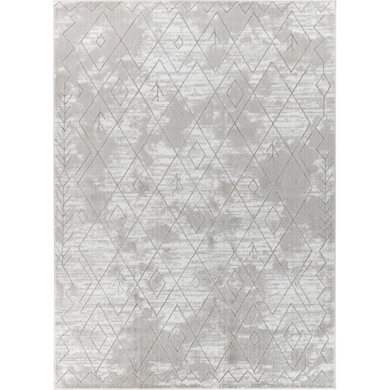 FABIA Berber Modern Grey Area Rug Flat