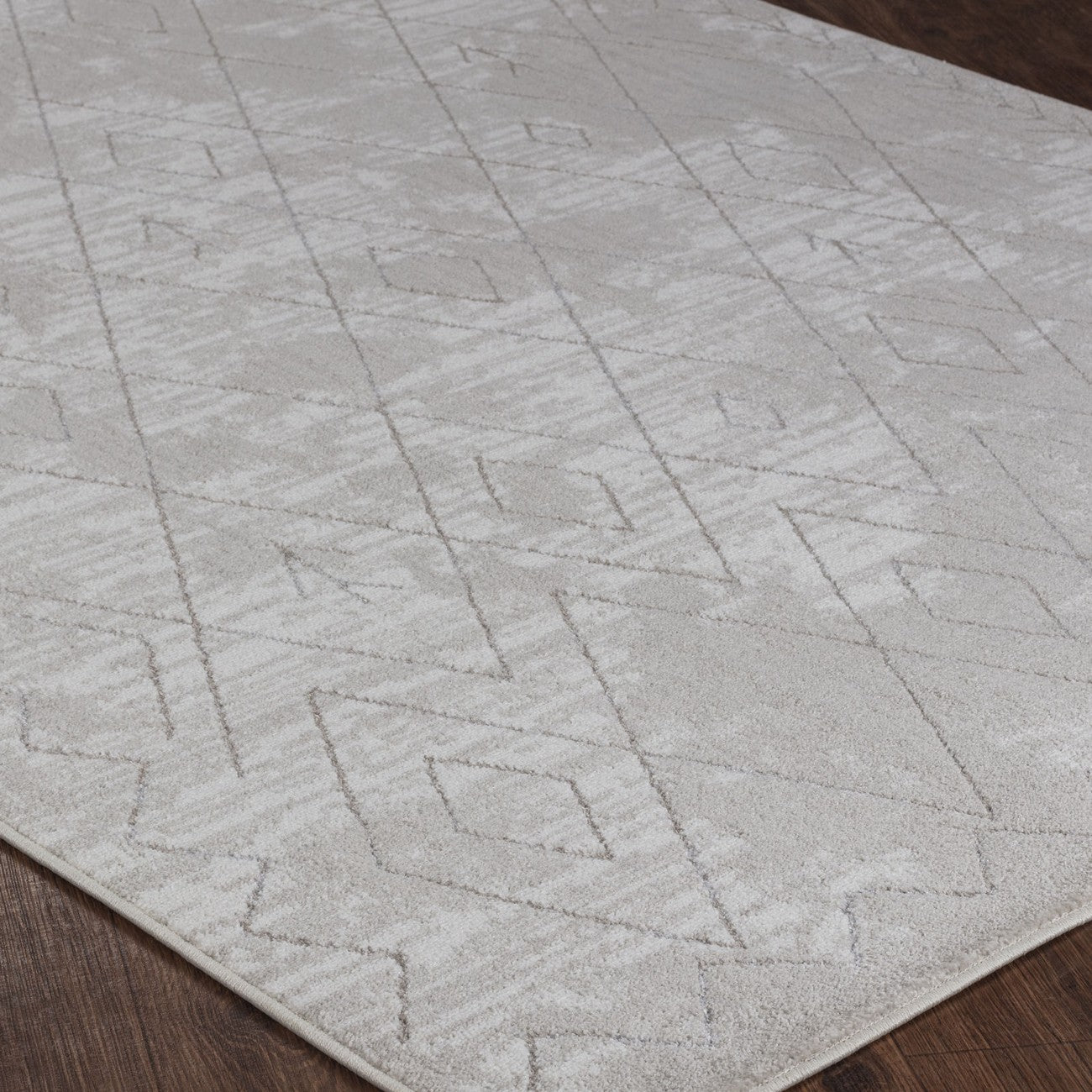 FABIA Berber Modern Grey Area Rug Corner