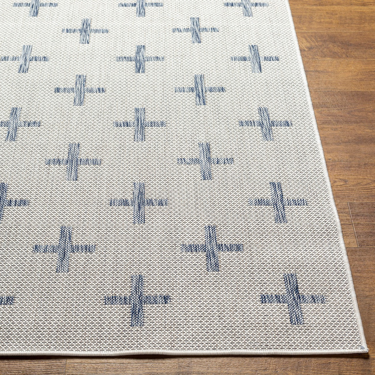 GAVINA Indoor & Outdoor Global Dark Blue Area Rug Front
