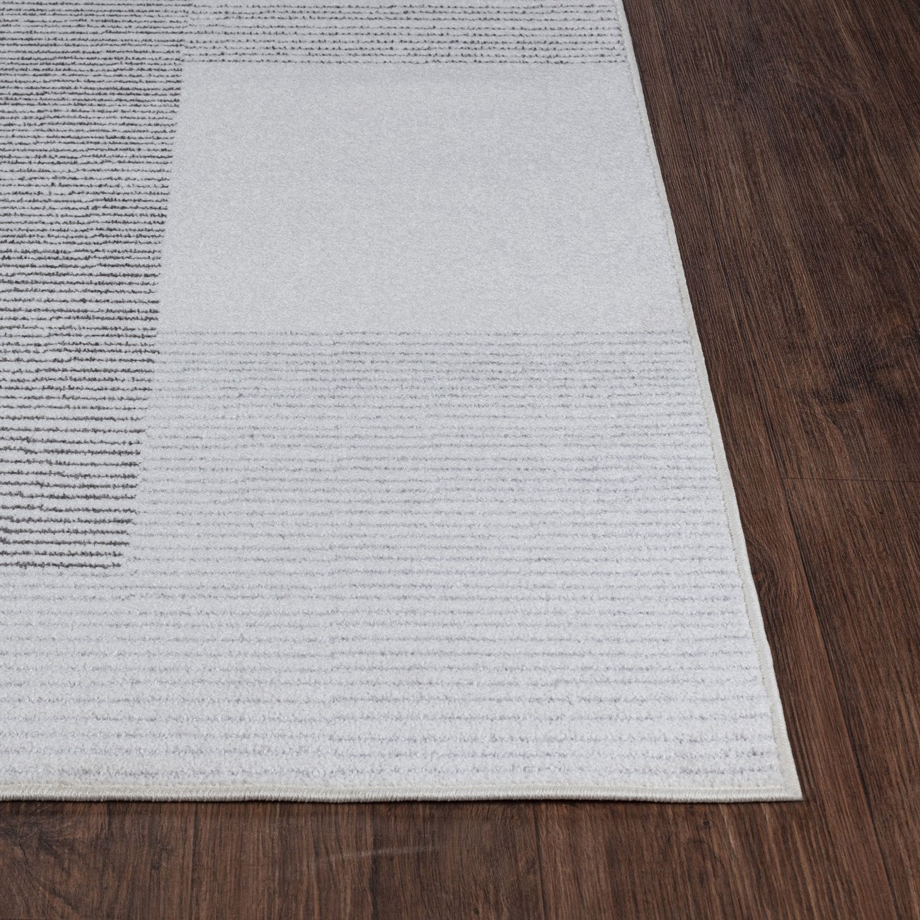 GINA Scandi Modern White/Grey Area Rug Front