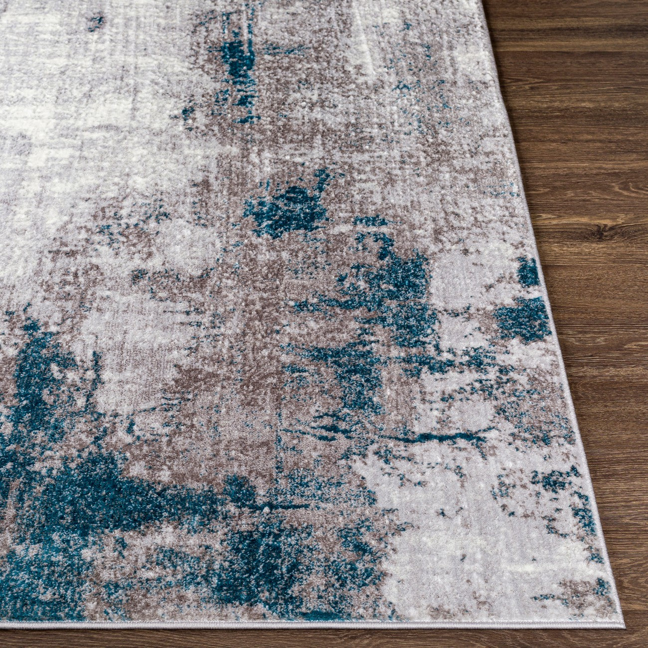 GIULIA Abstract Modern Marble Medium Grey Area Rug Front